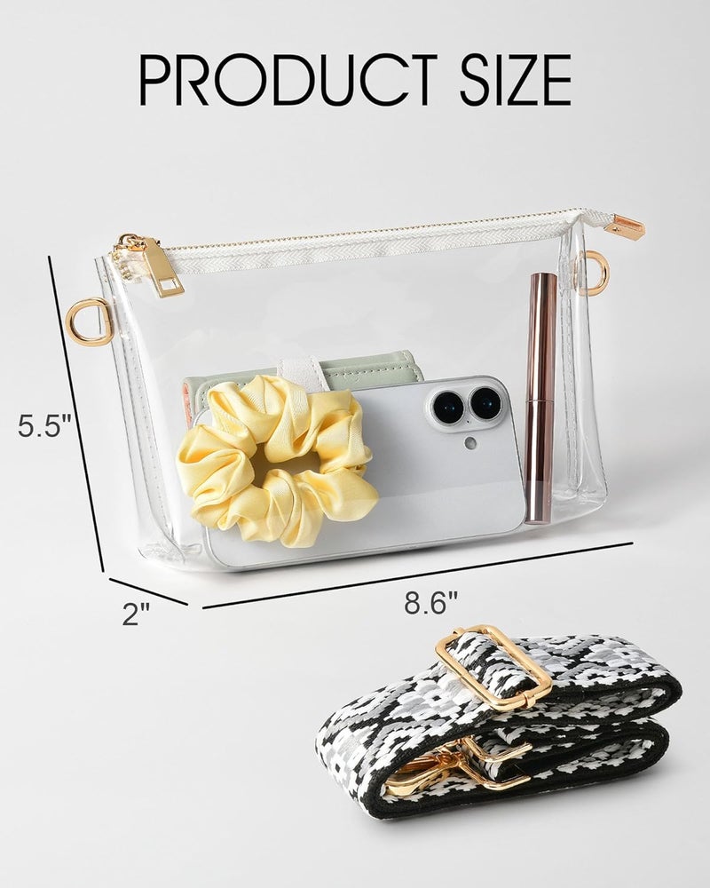 Vosturdy Store Clear Purse for Women, Small Clear Bag for Stadium Events, Crossbody Handbag for Concert, Party, Sport Fans - Image 2